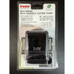 NEW Trodat Printy 4912 Self-Inking Custom Stamp Kit